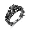 Skull Black Cubic Zirconia and Crystal Halloween, Engagement & Wedding Ring-Rings-Innovato Design-10-Innovato Design