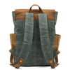 Two Tone Genuine Leather 20 to 35 Liter Backpack-Canvas and Leather Backpack-Innovato Design-Coffee-Innovato Design