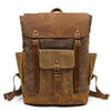 Two Tone Genuine Leather 20 to 35 Litre Backpack - InnovatoDesign