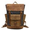 Two Tone Genuine Leather 20 to 35 Liter Backpack-Canvas and Leather Backpack-Innovato Design-Gray-Innovato Design