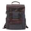 Canvas Leather School 20 to 35 Liter Backpack-Canvas and Leather Backpack-Innovato Design-Blue-Innovato Design