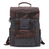 Canvas Leather School 20 to 35 Liter Backpack-Canvas and Leather Backpack-Innovato Design-Dark Grey-Innovato Design