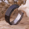 Black and Silver-Plated Tungsten Carbide Wedding Band-Rings-Innovato Design-6-Innovato Design