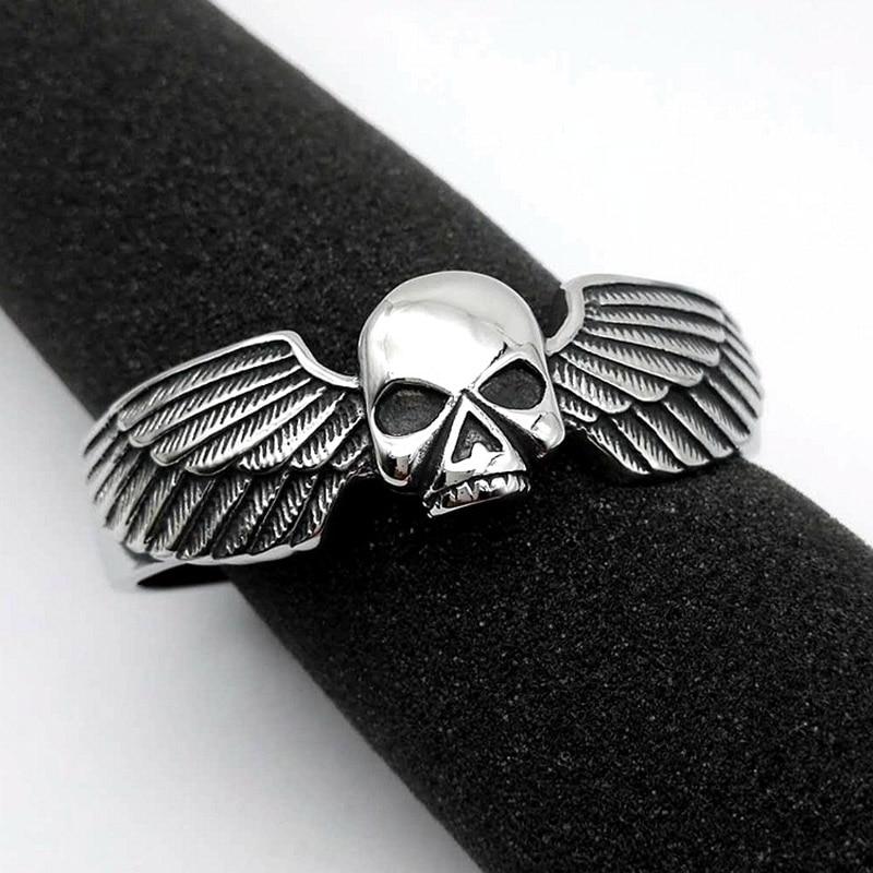 Silver/Gold Toned Stainless Steel Winged Skull Bracelet-Skull Bracelet-Innovato Design-Gold-Innovato Design