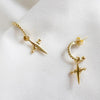 Hot Chick Cross Hoop Earrings with Orthodox Cross-Earrings-Innovato Design-Innovato Design