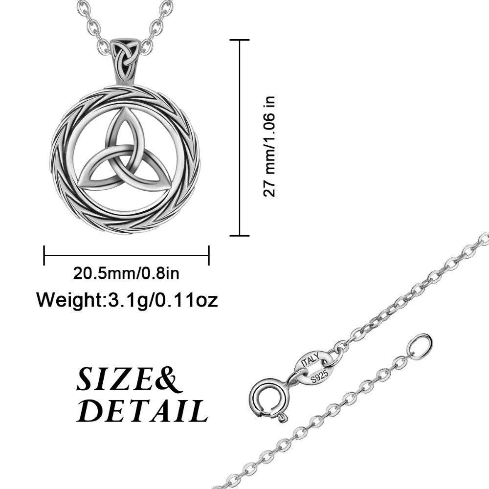 925 Sterling Silver Trinity Knot / Odin's Horn Pendant Necklace-Necklaces-Innovato Design-Innovato Design