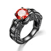 Skull and Crystal Wedding Engagement Ring-Rings-Innovato Design-6-Red-Innovato Design