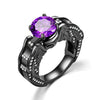 Skull and Crystal Wedding Engagement Ring-Rings-Innovato Design-6-Purple-Innovato Design