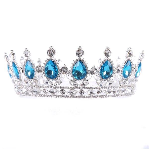 Baroque Silver & Gold Round Crystal Wedding Crown Tiara - InnovatoDesign