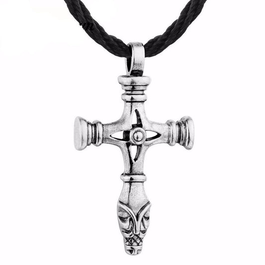 Celtic Cross Statement Pendant Necklaces with Rope Chain-Necklaces-Innovato Design-Silver-20 inch-Innovato Design