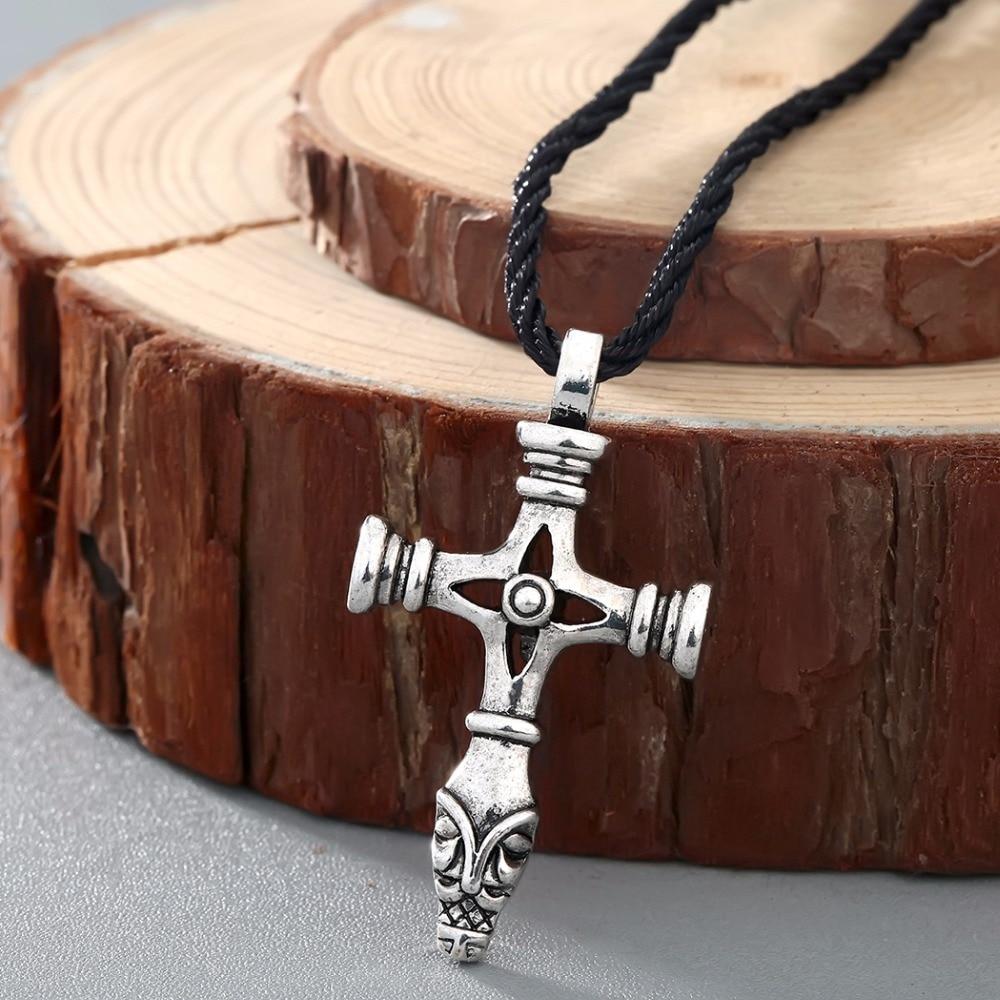 Celtic Cross Statement Pendant Necklaces with Rope Chain-Necklaces-Innovato Design-Silver-20 inch-Innovato Design