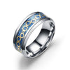 Black/Blue/Gold Stainless Steel with Gear Design Wedding Band - InnovatoDesign