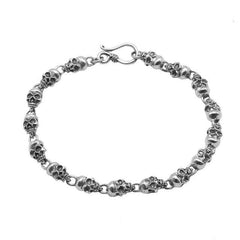 925 Sterling Silver Retro Skull Friendship Bangle Bracelet-Skull Bracelet-Innovato Design-6.7 inch-Innovato Design