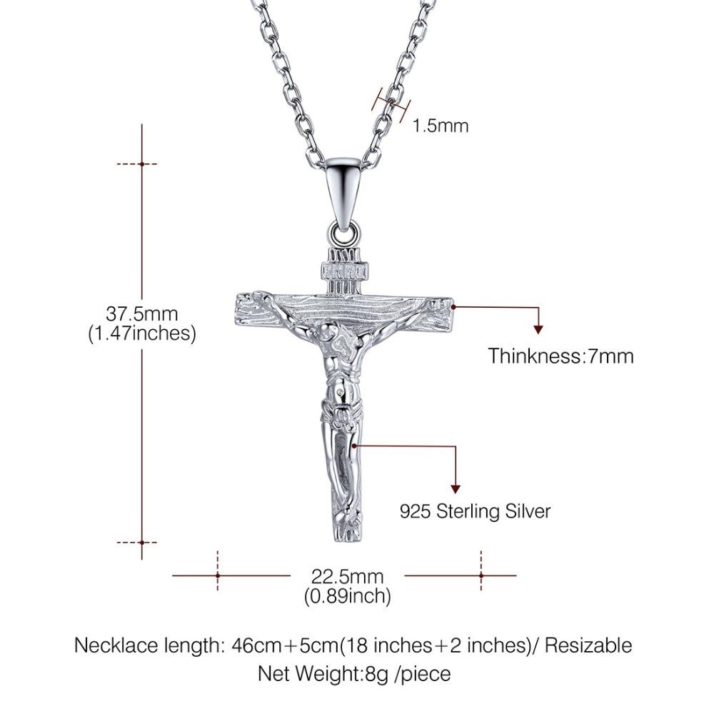 925 Sterling Silver Jesus Christ Catholic Crucifix Pendant with Chain Necklace-Necklaces-Innovato Design-Innovato Design