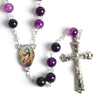 Purple Stone Beaded Rosary with Silver Cross - InnovatoDesign