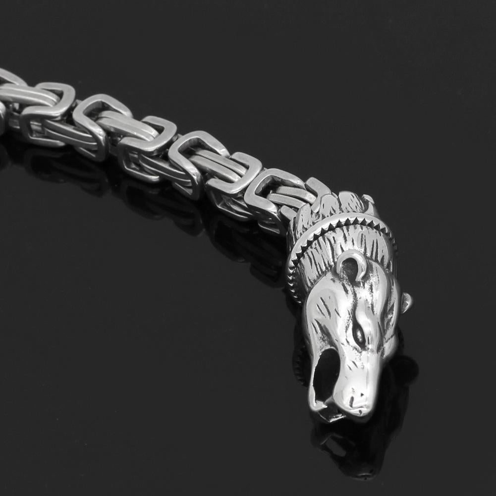 Men's Stainless Steel Nordic Wolf Chain Amulet Bracelet-Bracelets-Innovato Design-Innovato Design