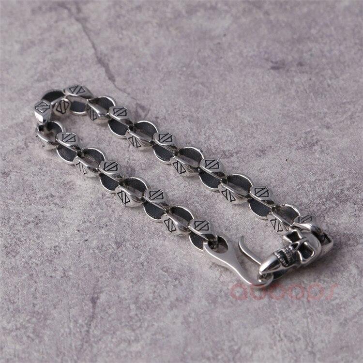 925 Sterling Silver Gothic Skull Link Chain Bracelet-Skull Bracelet-Innovato Design-Innovato Design