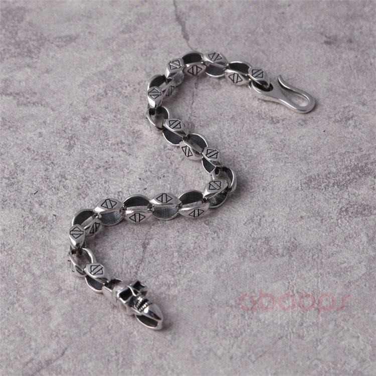 925 Sterling Silver Gothic Skull Link Chain Bracelet-Skull Bracelet-Innovato Design-Innovato Design
