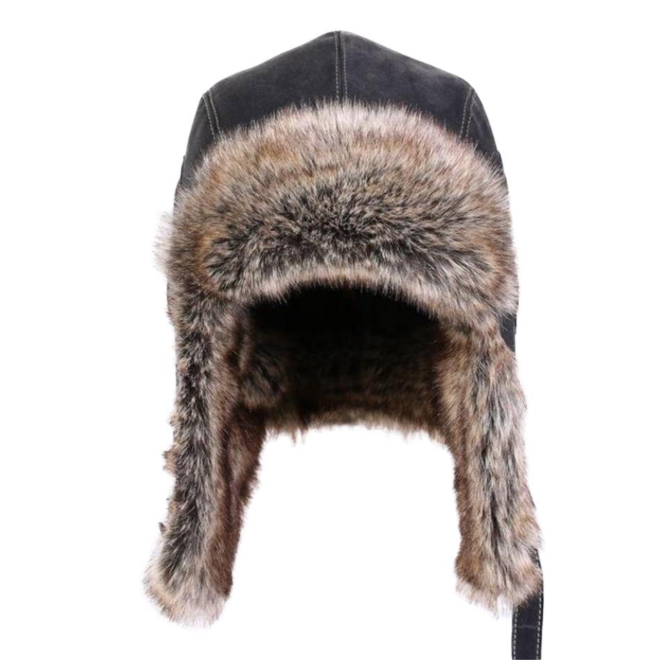 Trapper Leather Bomber Hat with Earflaps-Hats-Innovato Design-Black-L-Innovato Design