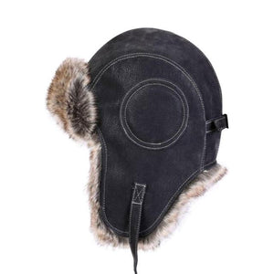 Trapper Leather Bomber Hat with Earflaps-Hats-Innovato Design-Black-L-Innovato Design