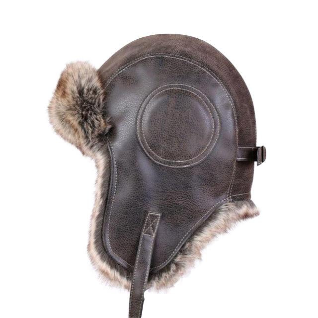 Trapper Leather Bomber Hat with Earflaps-Hats-Innovato Design-Brown-L-Innovato Design