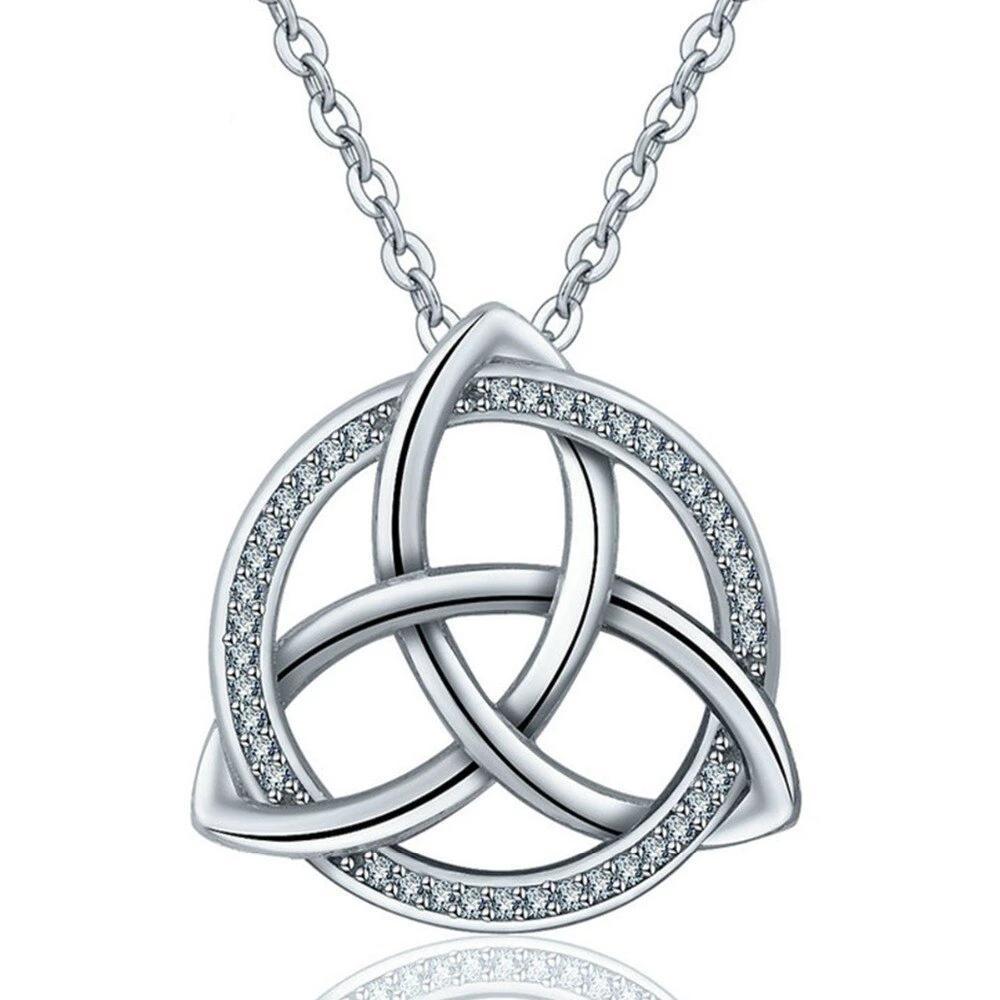 Celtic Triquetra / Trinity Knot 925 Sterling Silver Pendant Necklace-Necklaces-Innovato Design-18 inch-Innovato Design