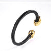 Black Stainless Steel Golden Skulls Bracelet-Skull Bracelet-Innovato Design-Innovato Design