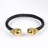 Black Stainless Steel Golden Skulls Bracelet-Skull Bracelet-Innovato Design-Innovato Design