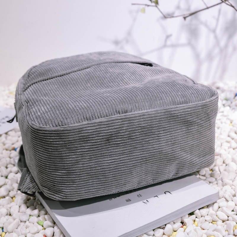Corduroy Medium Size Schoolbag in 5 Colors-corduroy backpacks-Innovato Design-Black-Innovato Design