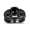 Skull and Black Crystal Wedding & Engagement Engagement Ring