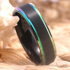 6mm Matte Black with Rainbow Step Tungsten Wedding Band-Rings-Innovato Design-6-Innovato Design