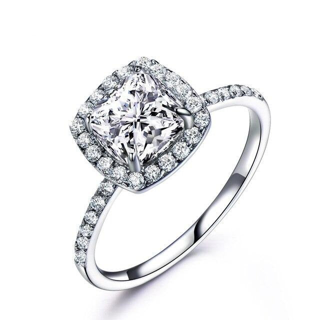 Radiant Cut Cubic Zirconia 925 Sterling Silver Fashion Wedding Ring-Rings-Innovato Design-5-Clear-Innovato Design