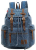 Canvas Leather School and Casual Backpack 20 to 35 Litre-Canvas and Leather Backpack-Innovato Design-Blue-Innovato Design