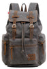 Canvas Leather School and Casual Backpack 20 to 35 Litre-Canvas and Leather Backpack-Innovato Design-Grey-Innovato Design