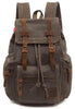 Canvas Leather School and Casual Backpack 20 to 35 Litre-Canvas and Leather Backpack-Innovato Design-Army Green-Innovato Design