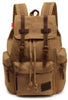 Canvas Leather School and Casual Backpack 20 to 35 Litre-Canvas and Leather Backpack-Innovato Design-Khaki-Innovato Design