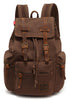 Canvas Leather School and Casual Backpack 20 to 35 Litre-Canvas and Leather Backpack-Innovato Design-Coffee-Innovato Design