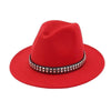 Wide Brim Cotton Fedora Panama Hat with Metal Sequins Hatband