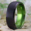 8mm Classic Black and Green-Plated Tungsten Wedding Ring