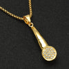 Cubic-Zirconia-Studded Gold-Plated Tobacco Pipe Bling Hip-hop Pendant Necklace-Necklaces-Innovato Design-Innovato Design