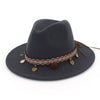 Wide Brim Ethnic Style Wool Fedora, Panama Hat