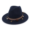 Wide Brim Ethnic Style Wool Fedora, Panama Hat
