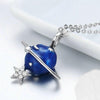 Blue Planet, Star, and Moon 925 Sterling Silver Fashion Pendant Necklace