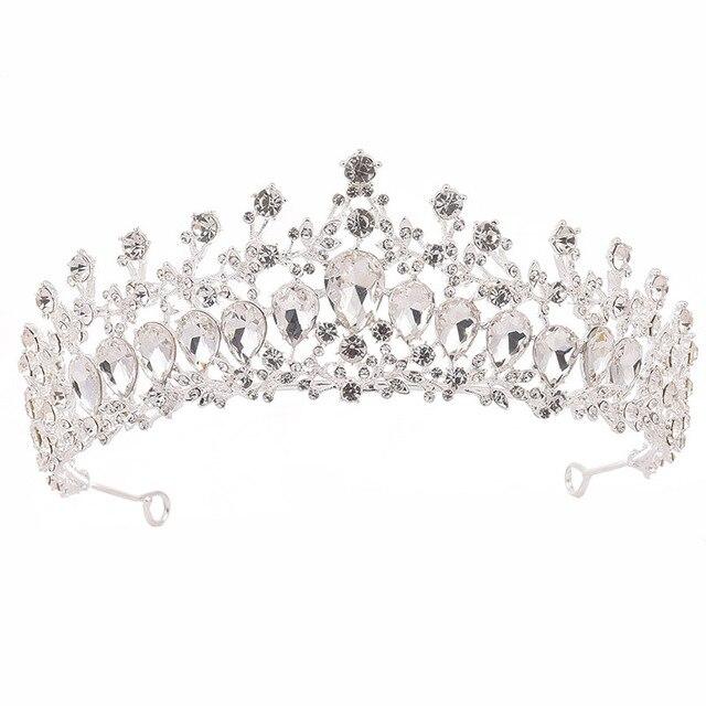 Crystal Baroque Luxury Wedding & Prom Queen Crown-Crowns-Innovato Design-Silver White-Innovato Design