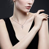 Sterling Silver Crystal Cross Pendant with Angel Wings Necklace - InnovatoDesign
