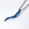 Stainless Steel Horn Pendant Chain Necklace