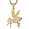 Gold-Plated Pegasus 316L Stainless Steel Hip-hop Pendant Necklace-Necklaces-Innovato Design-Snake-Innovato Design