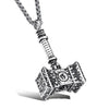 3D Thor's Hammer Pendant Necklace in Gold or Silver - InnovatoDesign