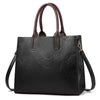 Large Capacity Vintage Designer Leather Tote Bag, Shoulder Bag and Handbag-Handbags-Innovato Design-Black-Innovato Design