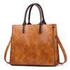 Large Capacity Vintage Designer Leather Tote Bag, Shoulder Bag and Handbag-Handbags-Innovato Design-Brown-Innovato Design